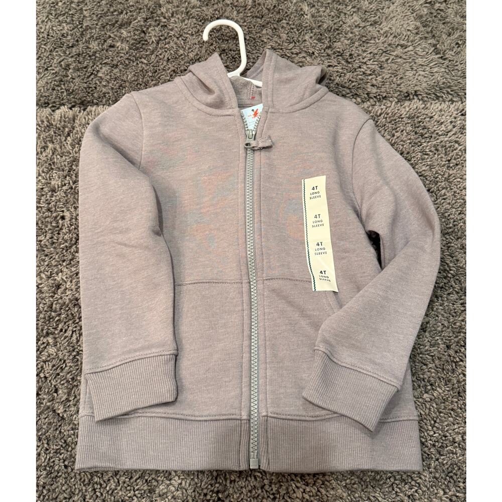 Cat & Jack Full-Zip Grey Hoodie – Size 4T (NWT)